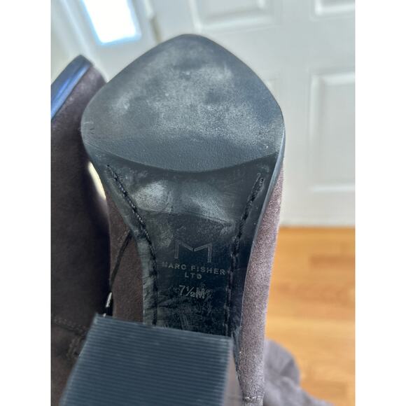 Marc Fisher Grey Faux Suede Over the Knee Heeled Boot - Picture 11 of 11